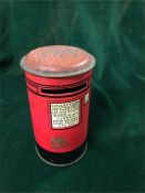 A Tin post box moneybox 'National Savings'.