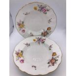 A Pair of Royal Crown Derby Soup Bowls in the Derby Posies pattern
