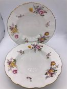 A Pair of Royal Crown Derby Soup Bowls in the Derby Posies pattern