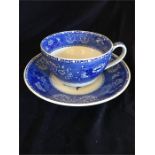 A large bowl and saucer, Spode Blue Room, 'Camilla'