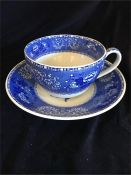 A large bowl and saucer, Spode Blue Room, 'Camilla'