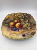 A Royal Worcester plate, peaches and grapes.AF