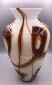 An Italian Opaline Florence encased Vase in white and brown