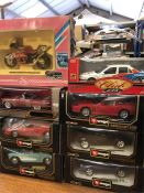 A selection of large die cast vehicles, eight in total