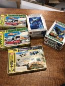 Seven various Thunderbird model kits