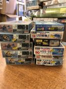 A selection of eleven helicopter model kits