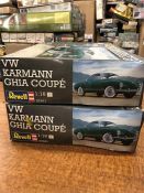 Two Revell VW Karmann Ghia Coupe model kits