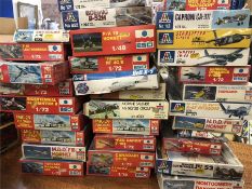 A selection of aircraft model kits thirty two in total