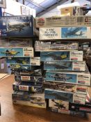Twenty assorted models of military aircraft