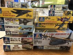 Thirteen Italeri model kits