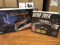 Two Star Trek models a Kazon Fighter and an Original Klingon Cruiser