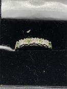 9ct gold, diamond and peridot ring