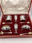 A boxed cruet set by William Walker Antiques ltd of Chancery Lane, hallmarked 1970