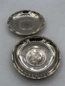 Two Hong Kong made silver pin dishes