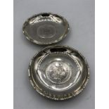 Two Hong Kong made silver pin dishes