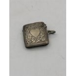 A hallmarked silver vesta case, Birmingham.