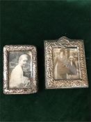 Two small silver picture frames