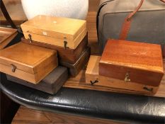 Seven boxes of scale weights