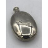 A silver hip flask by Thomas Johnson I, London 1877.