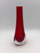 A Whitefriars encased ruby vase