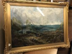 An oil on canvas by H Hadfield Cubley 1858-1934 of a Staffordshire landscape signed front and back