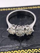 A Good 18ct three stone diamond ring of 1.41ct's