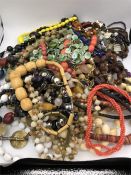 A large selection of necklaces, costume jewellery