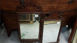 Two mahogany wall mirrors