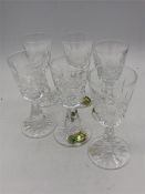 Set of six Waterford crystal Kenamre pattern glasses 100mm tall