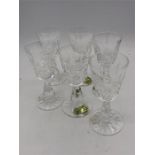 Set of six Waterford crystal Kenamre pattern glasses 100mm tall