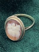 A Cameo ring in a 9ct gold setting