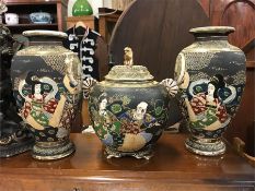 Selection of three Oriental vases.