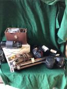 Box of Vintage Camera Equipment