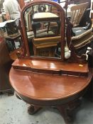 A Demi lune dressing table