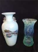 Two glass vases, one by Avondale