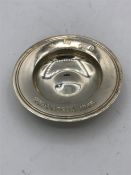 A silver hallmarked Wentworth 1965 ashtray or pin dish.