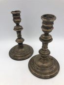 A pair of silver hallmarked candlesticks