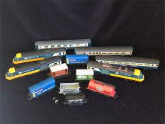 A selection of Hornby rolling stock.