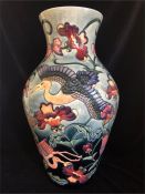 A large and impressive Moorcroft vase by Rachel Bishop Kyoto design ovoid form vase uprising to a