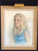 A Watercolour portrait of a young woman by Eileen Chandler (1904 - 1993)