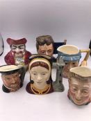 A Selection of Character jugs by Royal Doulton, Beswick, JBull and Sylvac including the 1980's