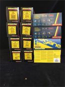 Twelve Scalextric electric model cars