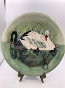 A Moorcroft Swan themed plate 26cm 283/350