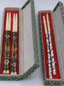 Two cases of hand painted Bone chopsticks (6)