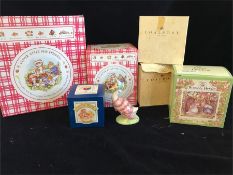 A mixed lot of china figures to include Brambly Hedge.