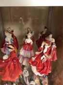 Eight Royal Doulton Figures to include Top O The Hill, Louise, Eliza, 'Figure of the Year' Amy,