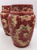 A Pair of Beswick vases (red and cream)