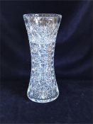 A large cut glass vase