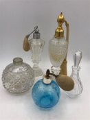 A selection of glass scent bottles