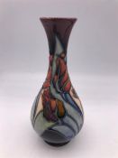 A Moorcroft Red Tulip vase 80/6 17cm Bud vase